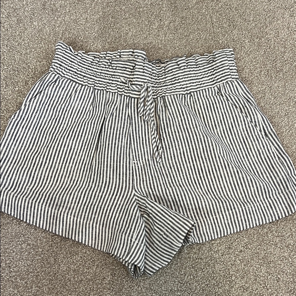 a new day Striped High Waist Shorts in Black and White